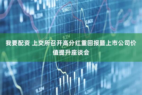我要配资 上交所召开高分红重回报暨上市公司价值提升座谈会