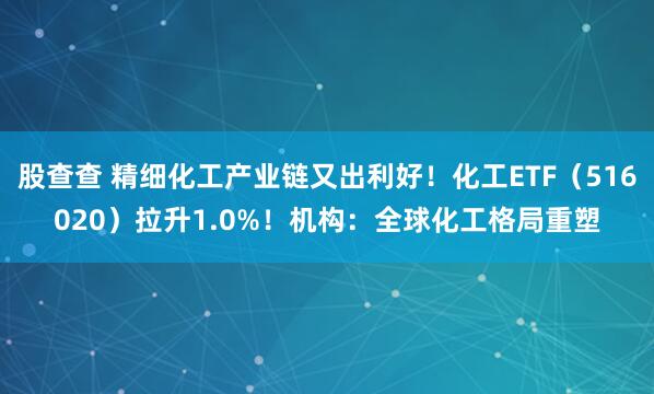 股查查 精细化工产业链又出利好！化工ETF（516020）拉升1.0%！机构：全球化工格局重塑