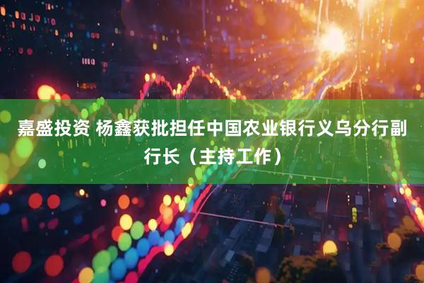 嘉盛投资 杨鑫获批担任中国农业银行义乌分行副行长（主持工作）