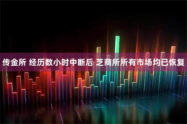 传金所 经历数小时中断后 芝商所所有市场均已恢复