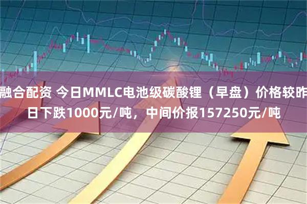 融合配资 今日MMLC电池级碳酸锂（早盘）价格较昨日下跌1000元/吨，中间价报157250元/吨
